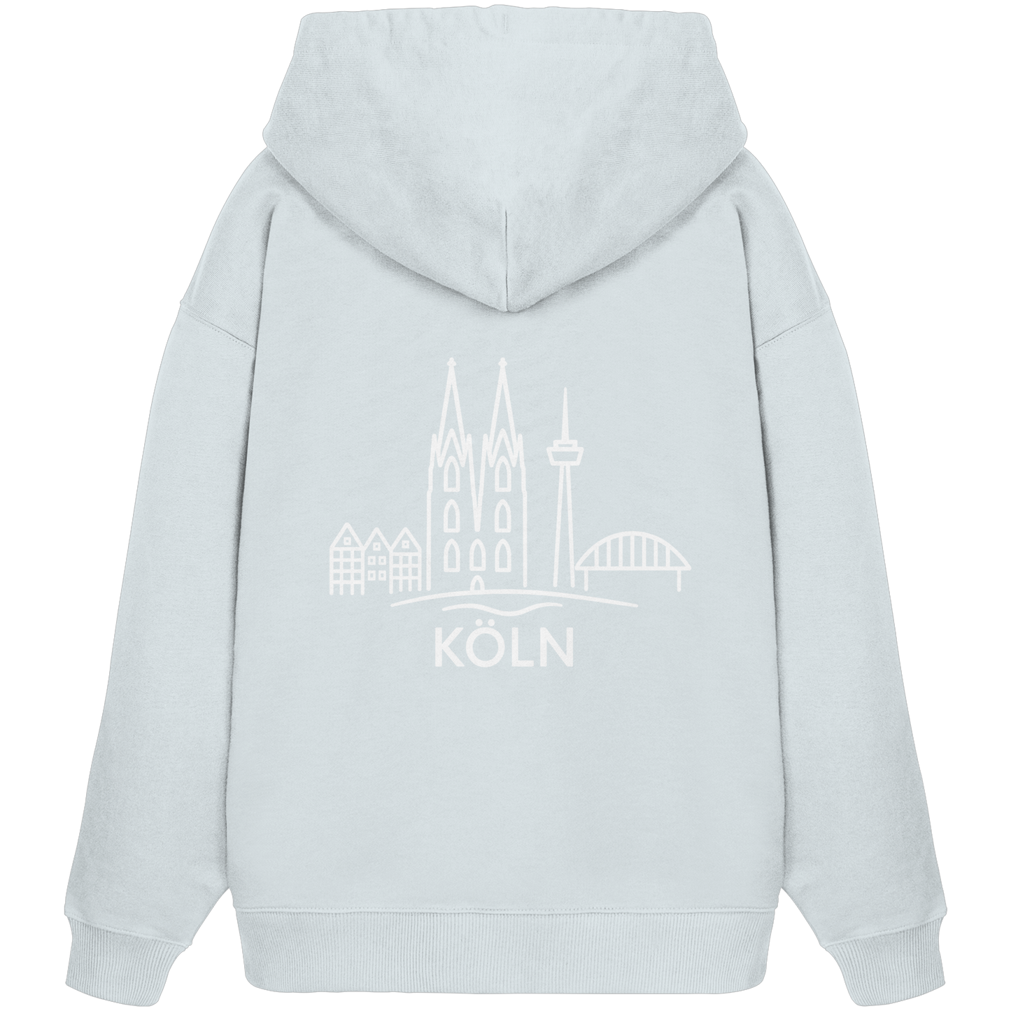 Köln Skyline (großer Druck auf dem Rücken) - Organic Oversize Hoodie