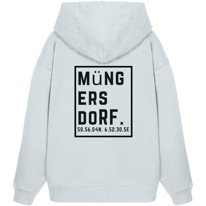 Müngersdorf Koordinaten (großer Druck auf dem Rücken) - Organic Oversize Hoodie