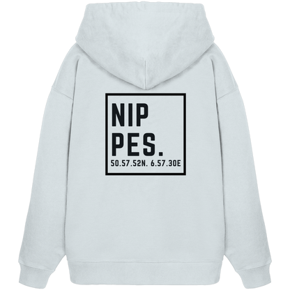 Nippes Koordinaten (großer Druck auf dem Rücken) - Organic Oversize Hoodie