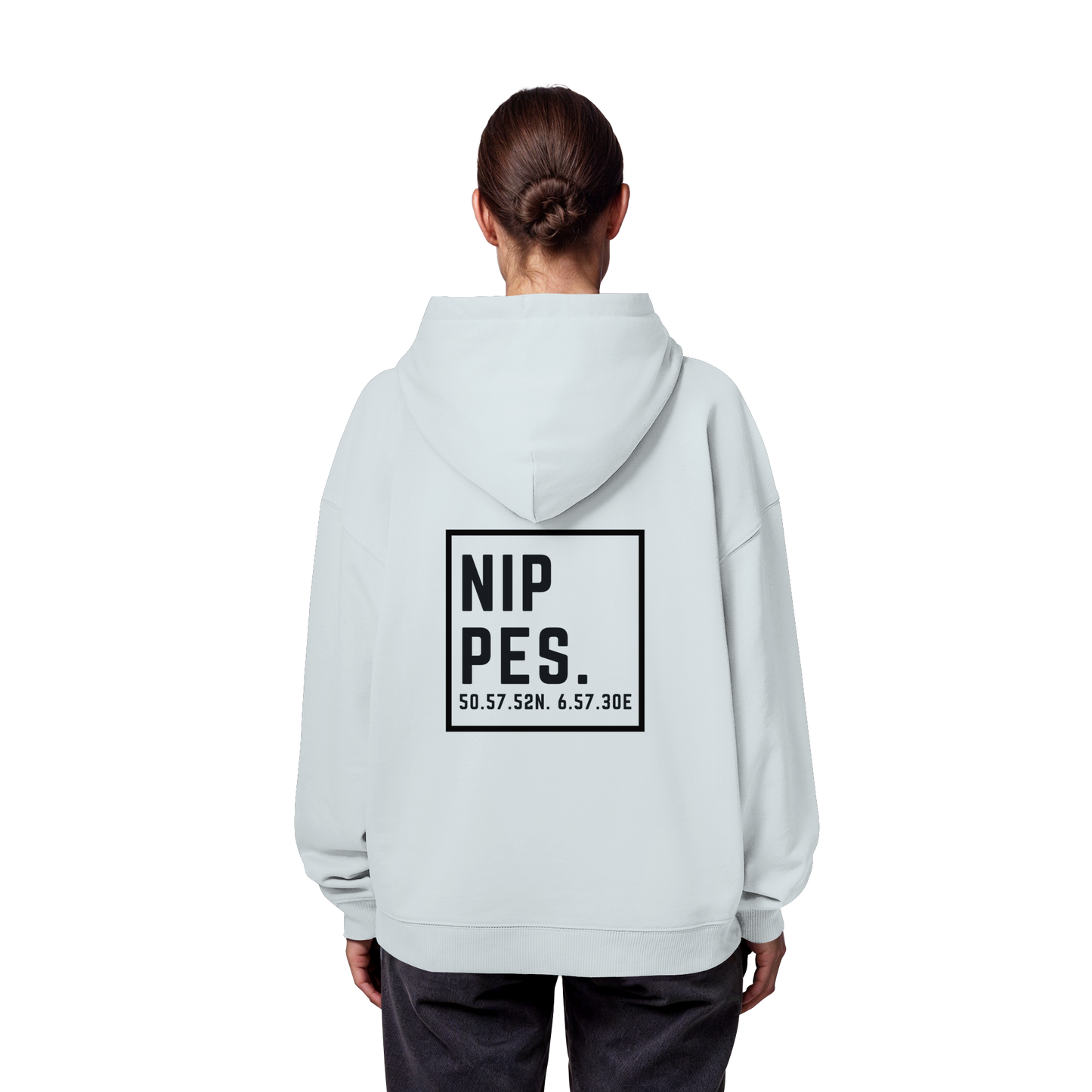Nippes Koordinaten (großer Druck auf dem Rücken) - Organic Oversize Hoodie