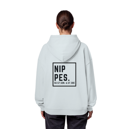 Nippes Koordinaten (großer Druck auf dem Rücken) - Organic Oversize Hoodie