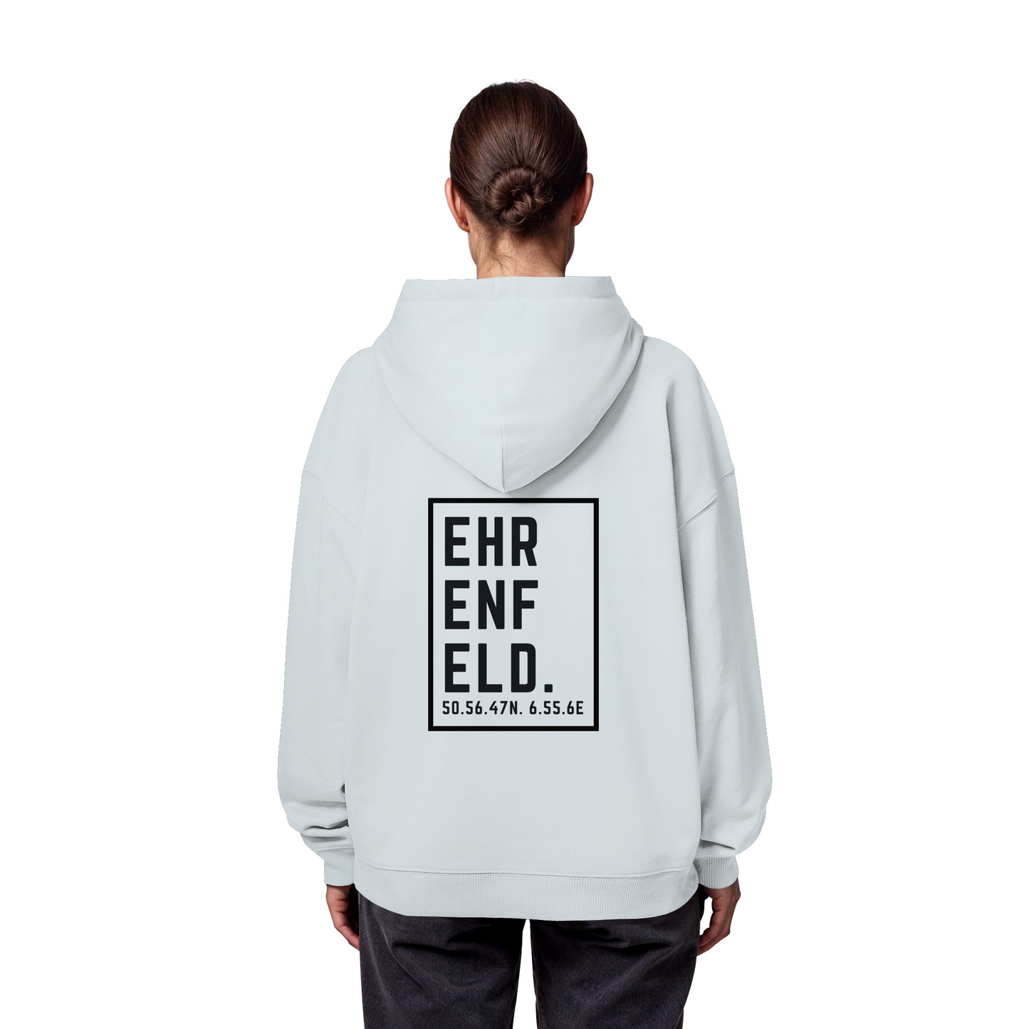 Ehrenfeld Koordinaten (großer Druck auf dem Rücken) - Organic Oversize Hoodie