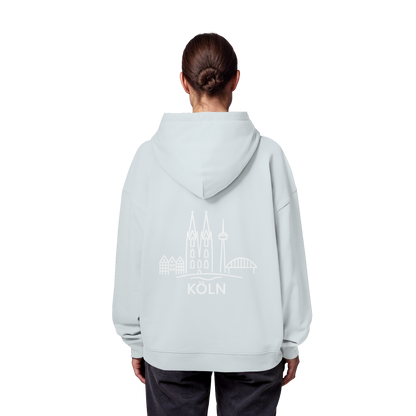 Köln Skyline (großer Druck auf dem Rücken) - Organic Oversize Hoodie