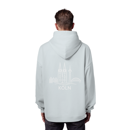 Köln Skyline (großer Druck auf dem Rücken) - Organic Oversize Hoodie
