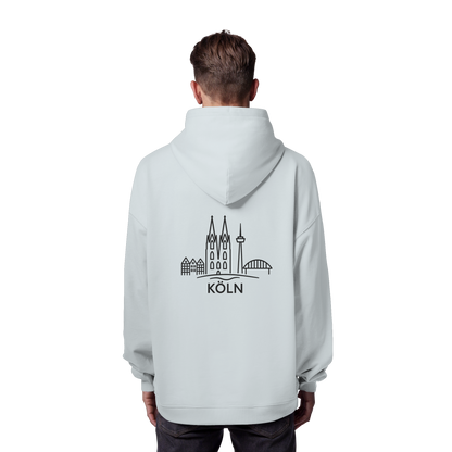 Köln Skyline (großer Druck auf dem Rücken) - Organic Oversize Hoodie