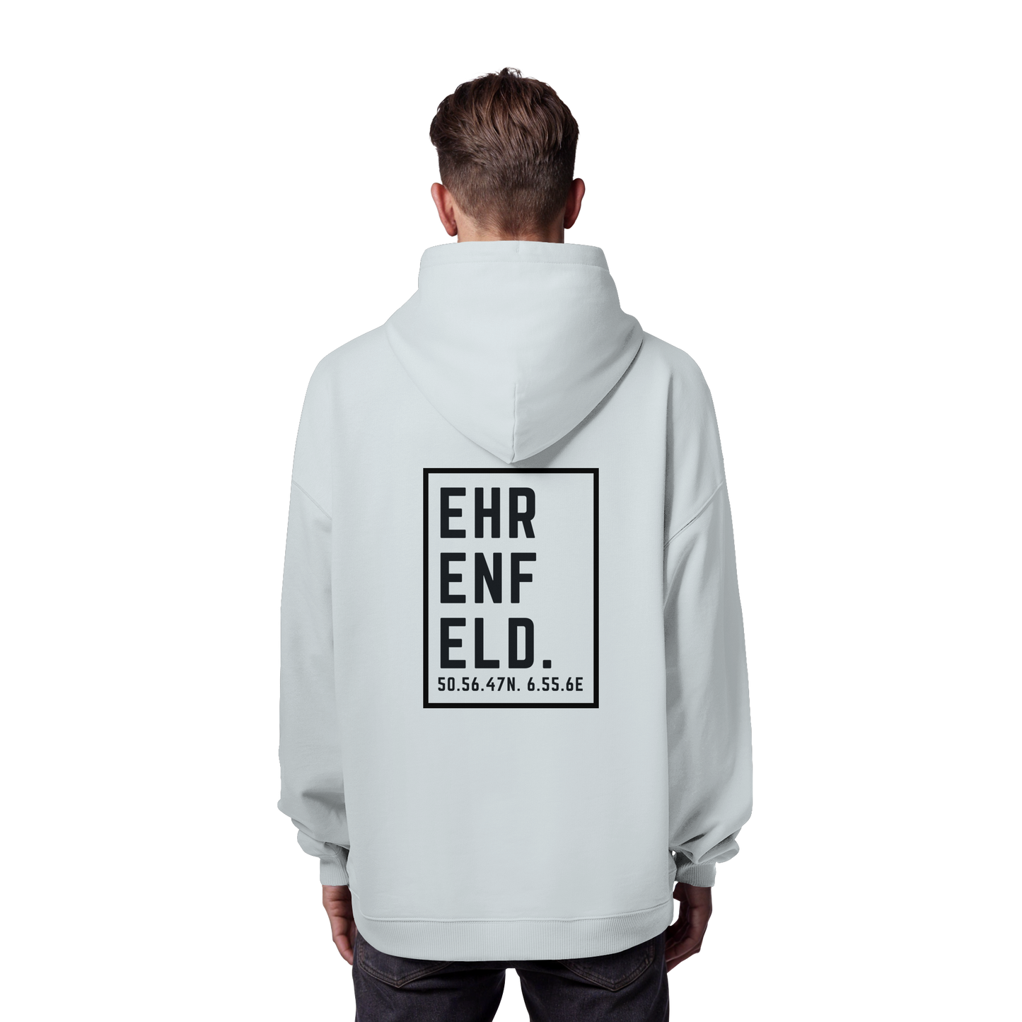 Ehrenfeld Koordinaten (großer Druck auf dem Rücken) - Organic Oversize Hoodie