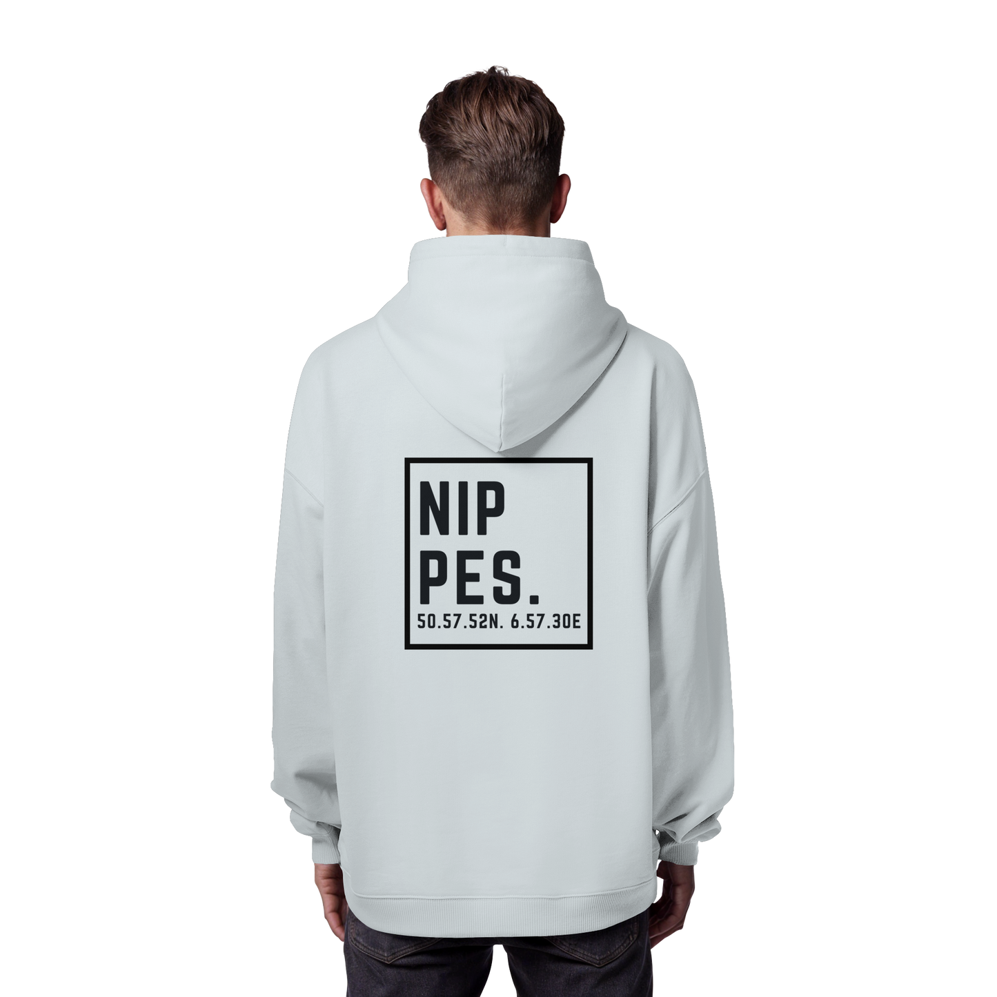 Nippes Koordinaten (großer Druck auf dem Rücken) - Organic Oversize Hoodie