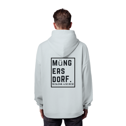 Müngersdorf Koordinaten (großer Druck auf dem Rücken) - Organic Oversize Hoodie