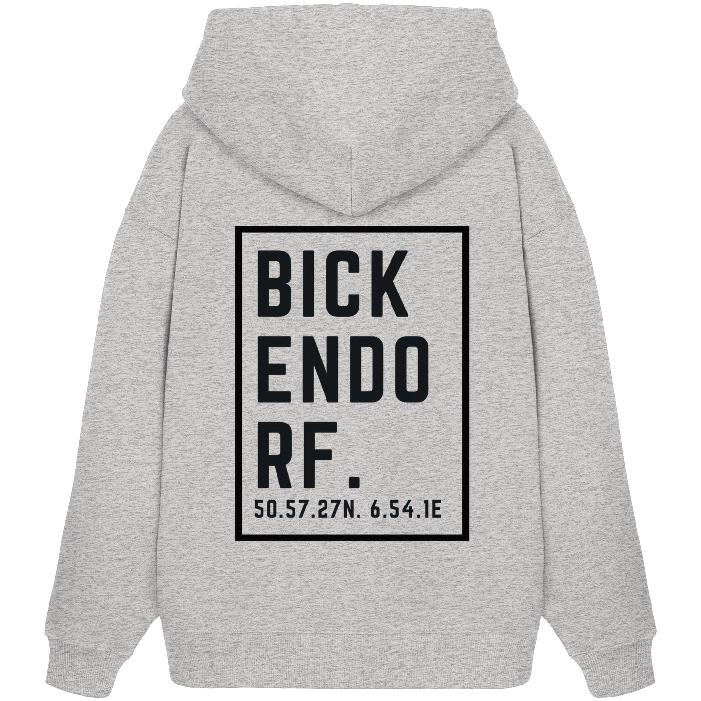 Bickendorf Koordinaten (großer Druck auf dem Rücken) - Organic Oversize Hoodie