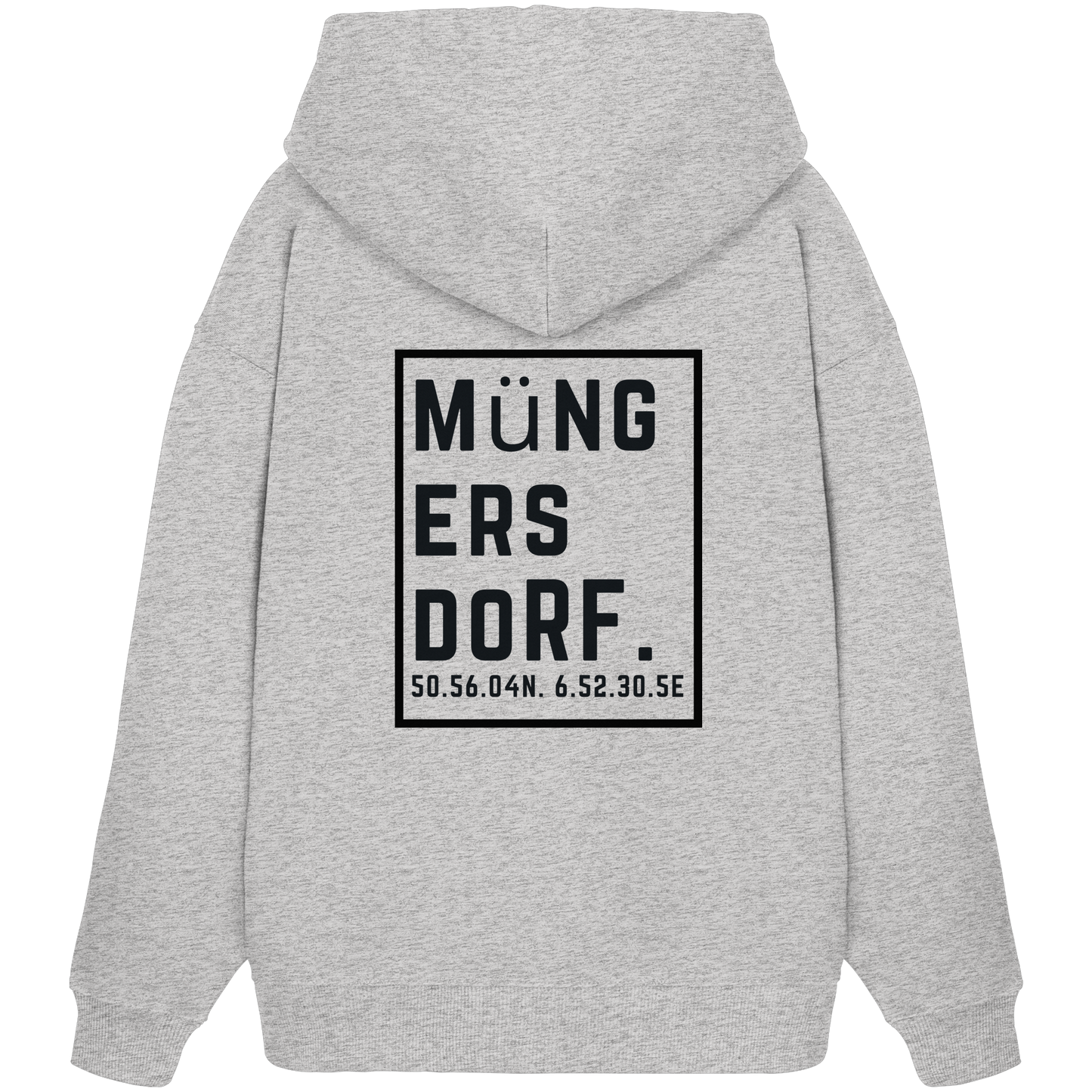 Müngersdorf Koordinaten (großer Druck auf dem Rücken) - Organic Oversize Hoodie