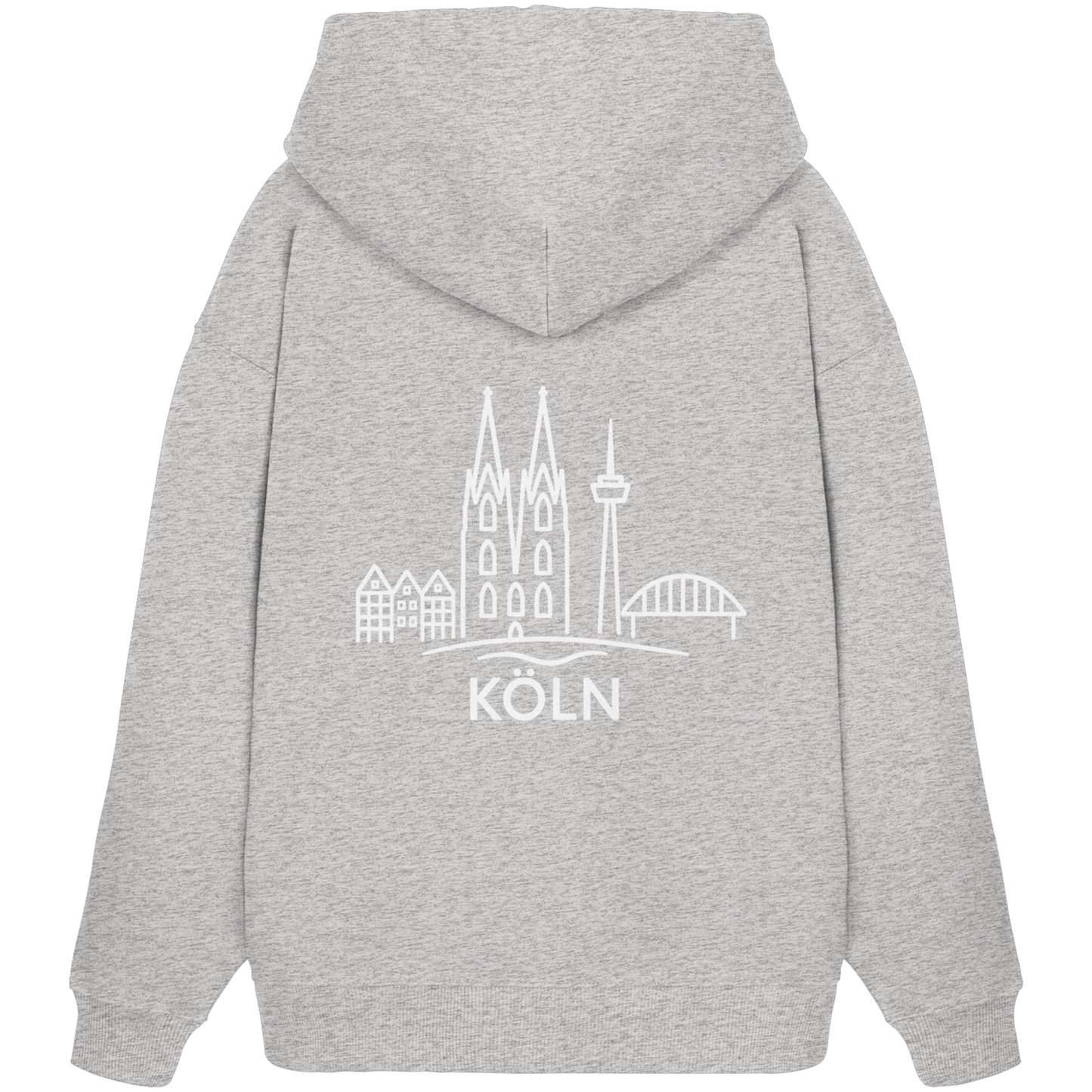 Köln Skyline (großer Druck auf dem Rücken) - Organic Oversize Hoodie
