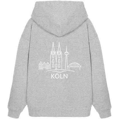 Köln Skyline (großer Druck auf dem Rücken) - Organic Oversize Hoodie