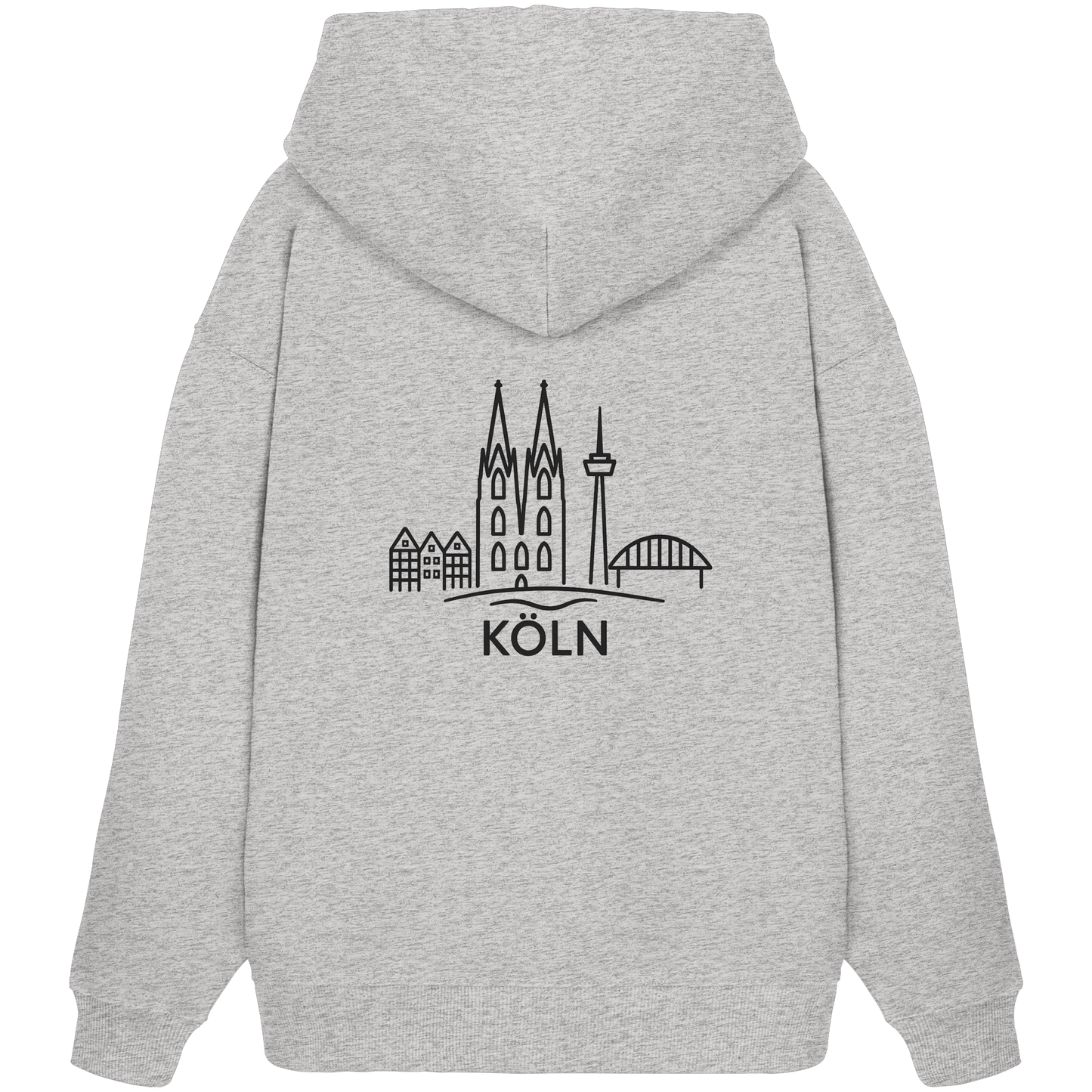 Köln Skyline (großer Druck auf dem Rücken) - Organic Oversize Hoodie