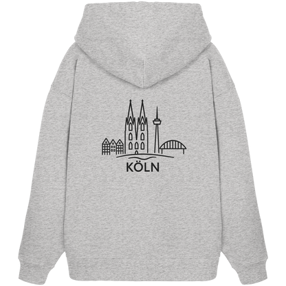 Köln Skyline (großer Druck auf dem Rücken) - Organic Oversize Hoodie