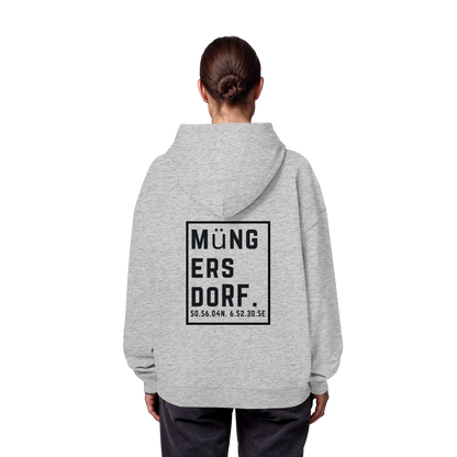 Müngersdorf Koordinaten (großer Druck auf dem Rücken) - Organic Oversize Hoodie