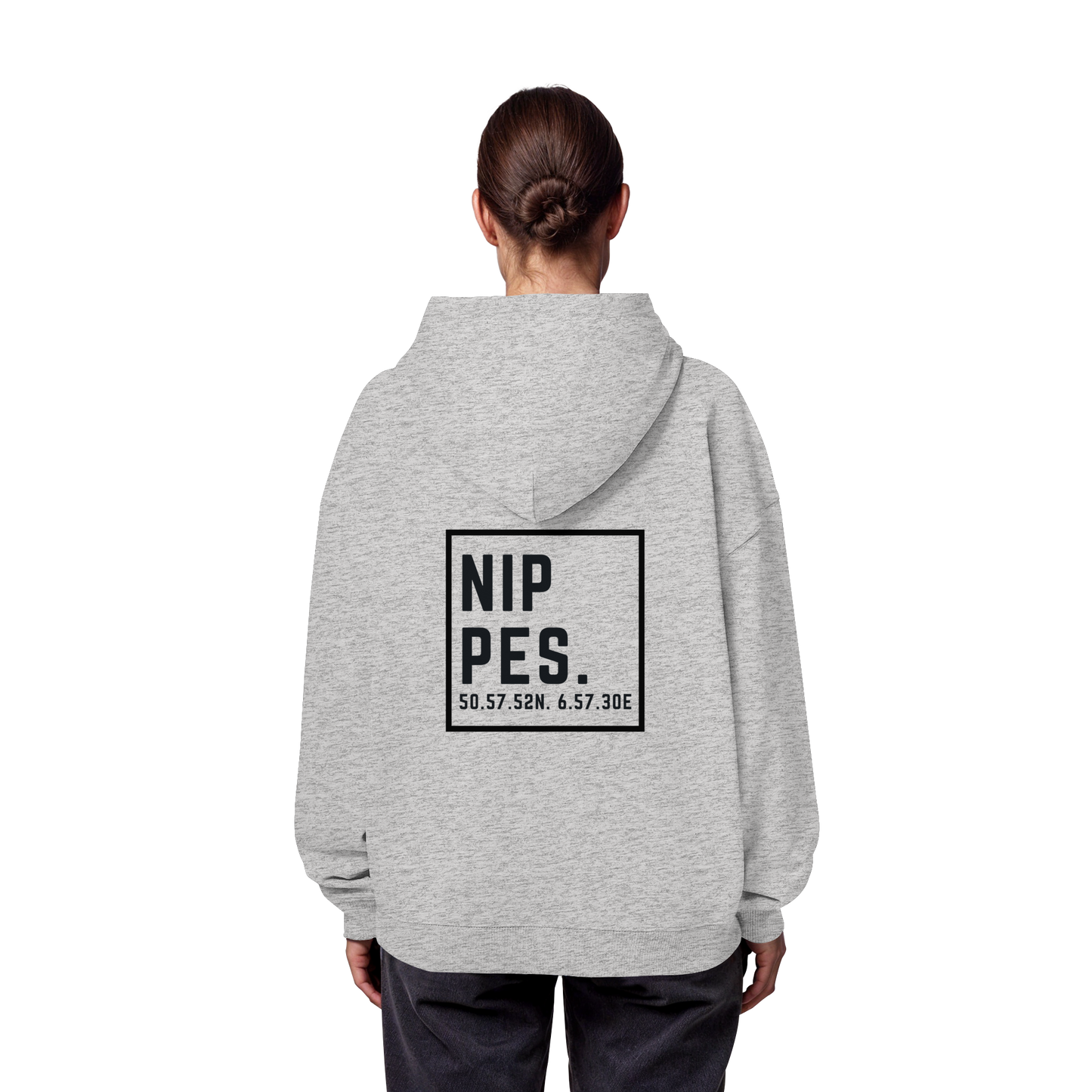 Nippes Koordinaten (großer Druck auf dem Rücken) - Organic Oversize Hoodie