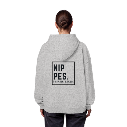 Nippes Koordinaten (großer Druck auf dem Rücken) - Organic Oversize Hoodie