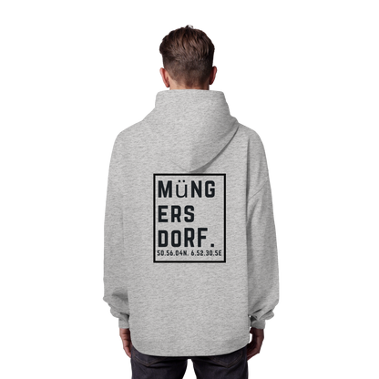 Müngersdorf Koordinaten (großer Druck auf dem Rücken) - Organic Oversize Hoodie