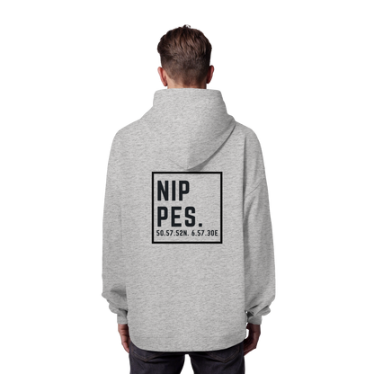 Nippes Koordinaten (großer Druck auf dem Rücken) - Organic Oversize Hoodie