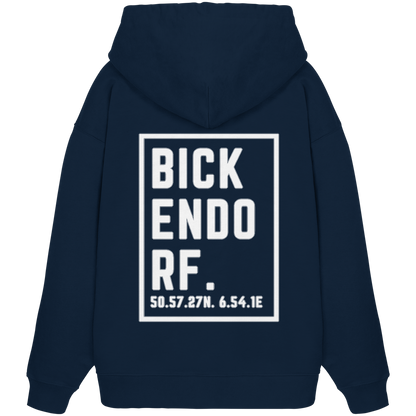 Bickendorf Koordinaten (großer Druck auf dem Rücken) - Organic Oversize Hoodie