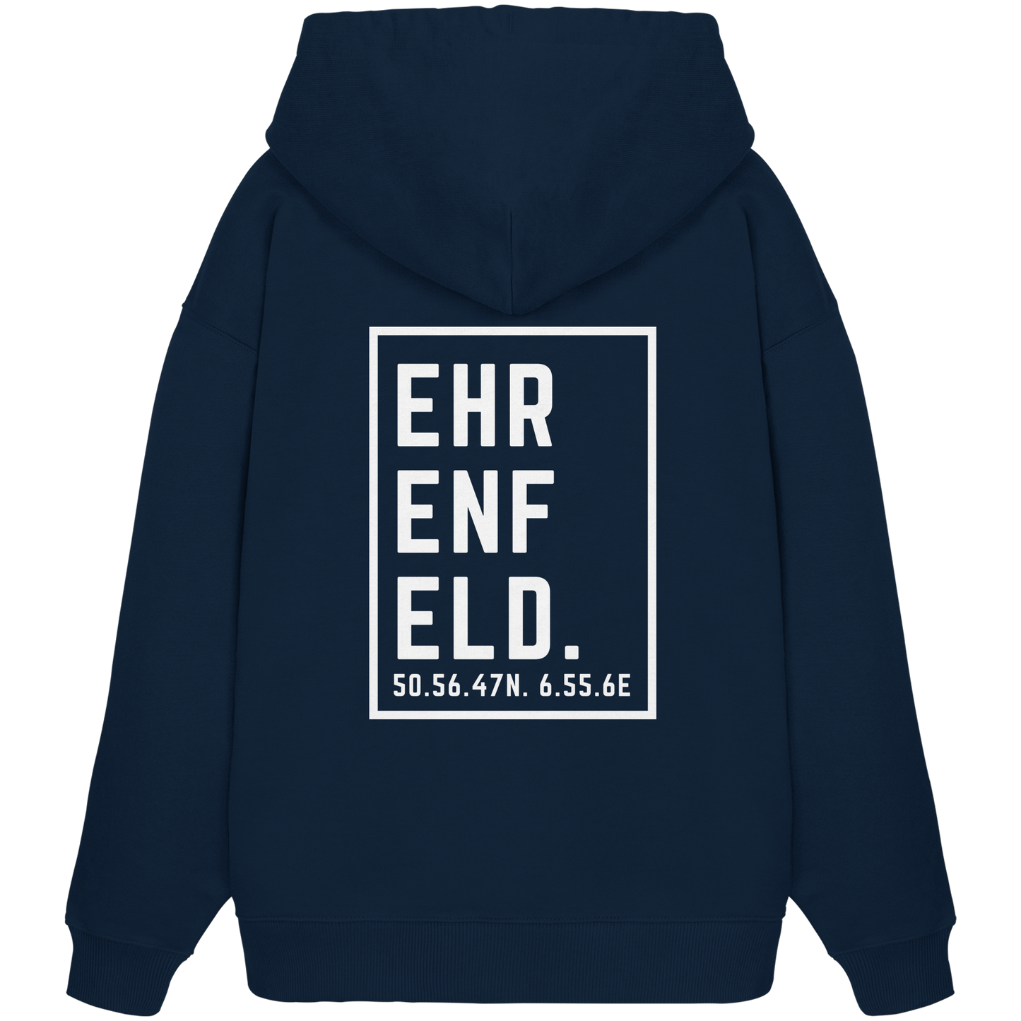 Ehrenfeld Koordinaten (großer Druck auf dem Rücken) - Organic Oversize Hoodie
