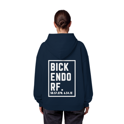 Bickendorf Koordinaten (großer Druck auf dem Rücken) - Organic Oversize Hoodie