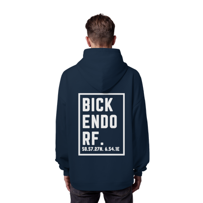 Bickendorf Koordinaten (großer Druck auf dem Rücken) - Organic Oversize Hoodie
