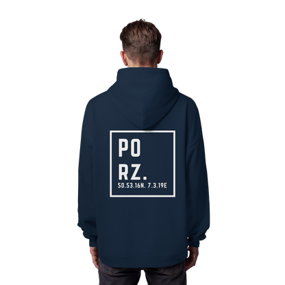 Porz Koordinaten (großer Druck Rücken) - Organic Oversize Hoodie