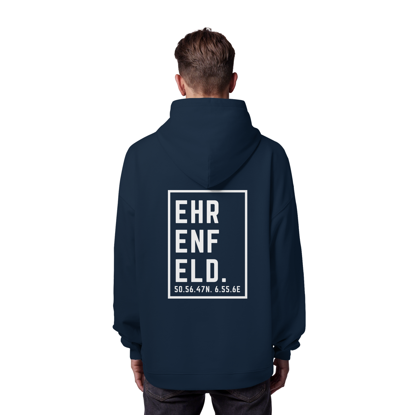 Ehrenfeld Koordinaten (großer Druck auf dem Rücken) - Organic Oversize Hoodie
