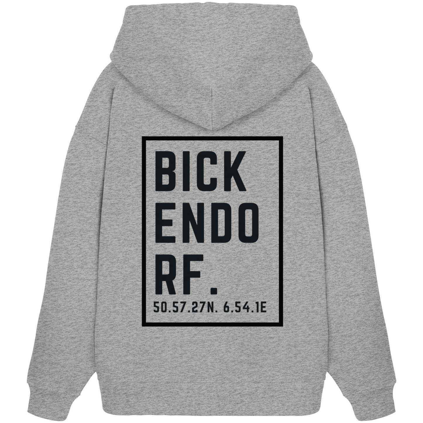 Bickendorf Koordinaten (großer Druck auf dem Rücken) - Organic Oversize Hoodie