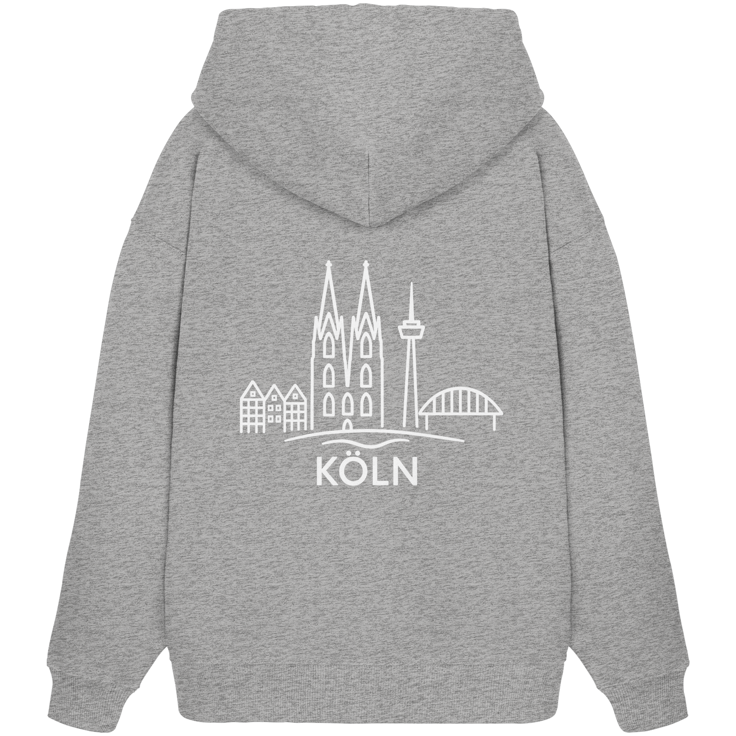 Köln Skyline (großer Druck auf dem Rücken) - Organic Oversize Hoodie