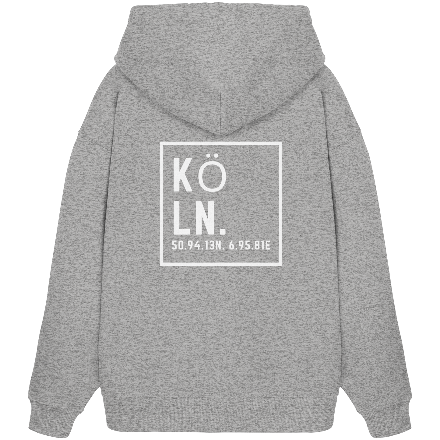 Köln Koordinaten (großer Druck auf dem Rücken) - Organic Oversize Hoodie