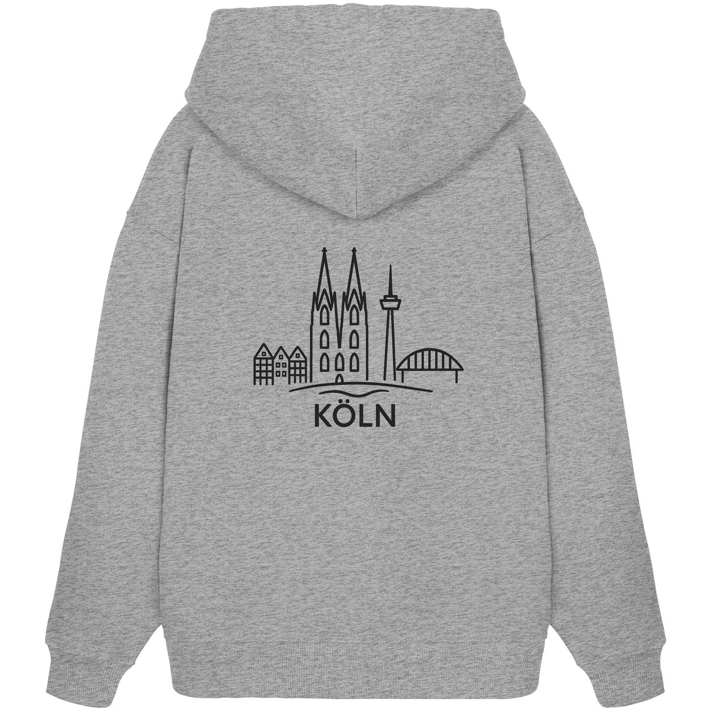 Köln Skyline (großer Druck auf dem Rücken) - Organic Oversize Hoodie