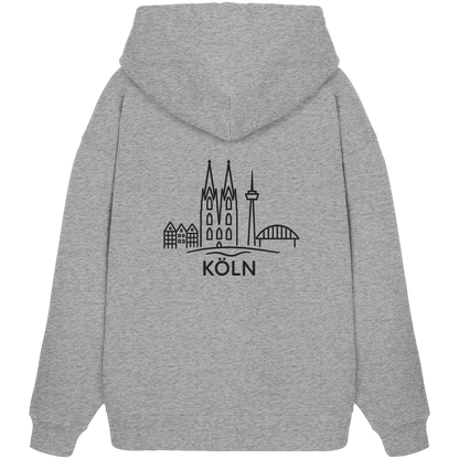 Köln Skyline (großer Druck auf dem Rücken) - Organic Oversize Hoodie