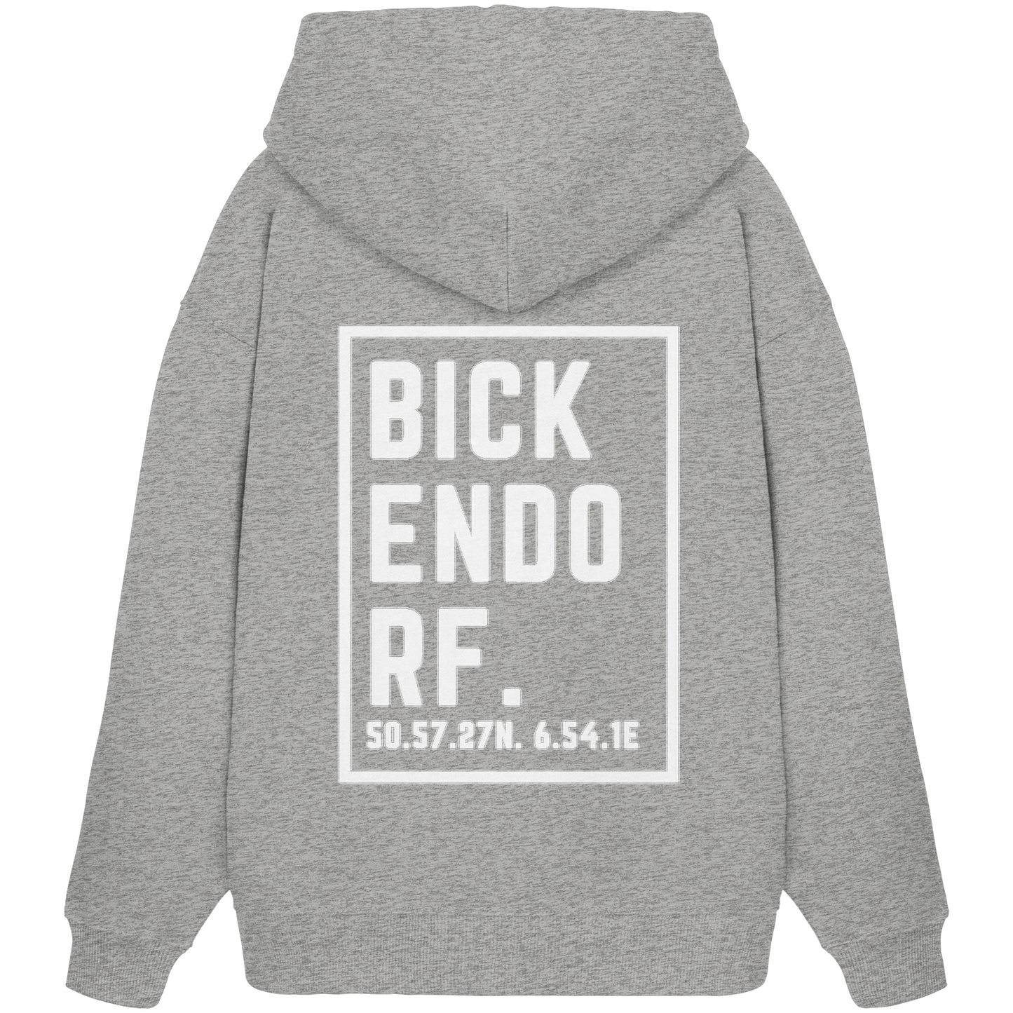 Bickendorf Koordinaten (großer Druck auf dem Rücken) - Organic Oversize Hoodie