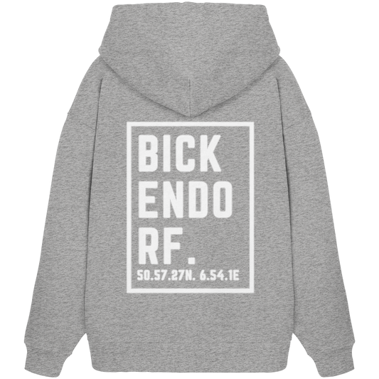Bickendorf Koordinaten (großer Druck auf dem Rücken) - Organic Oversize Hoodie