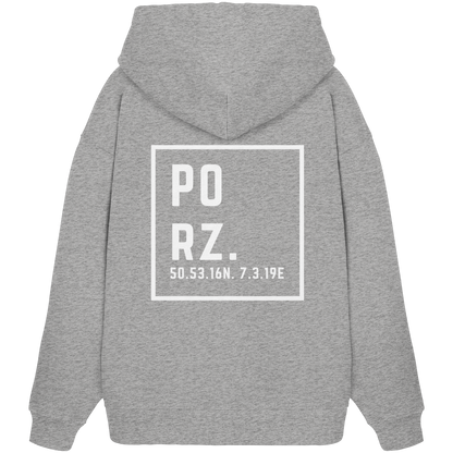 Porz Koordinaten (großer Druck Rücken) - Organic Oversize Hoodie