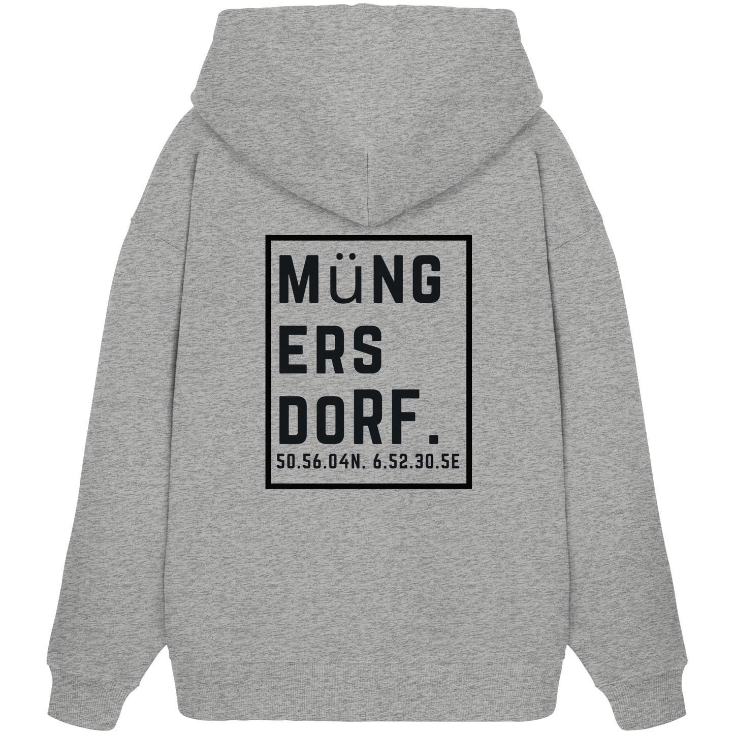 Müngersdorf Koordinaten (großer Druck auf dem Rücken) - Organic Oversize Hoodie