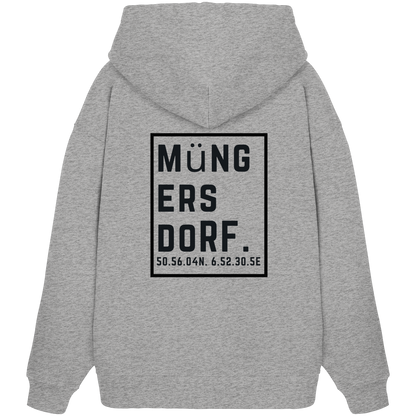 Müngersdorf Koordinaten (großer Druck auf dem Rücken) - Organic Oversize Hoodie
