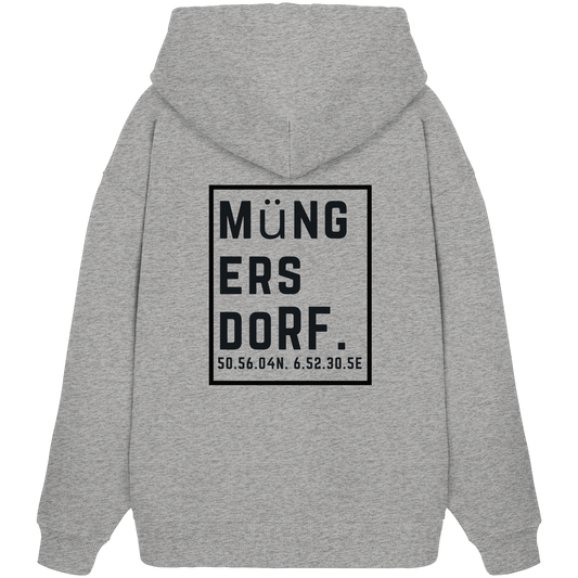 Müngersdorf Koordinaten (großer Druck auf dem Rücken) - Organic Oversize Hoodie