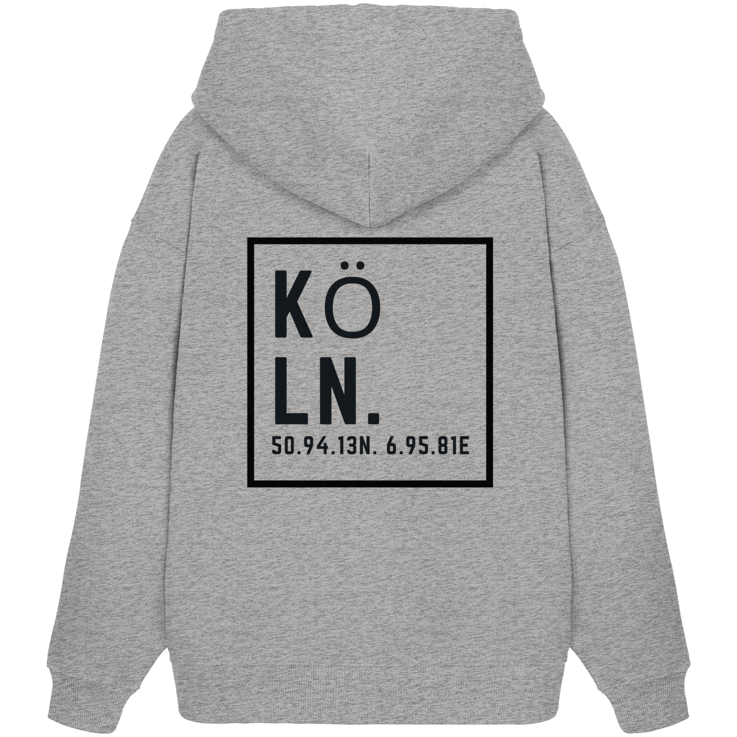 Köln Koordinaten (großer Druck auf dem Rücken) - Organic Oversize Hoodie