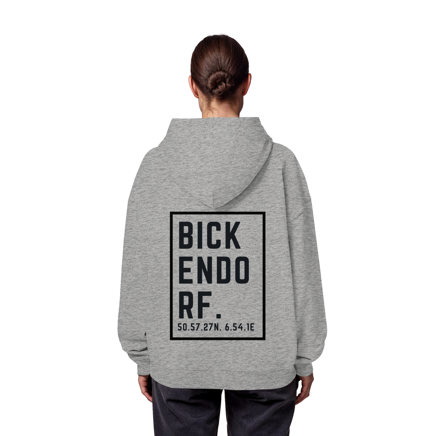 Bickendorf Koordinaten (großer Druck auf dem Rücken) - Organic Oversize Hoodie