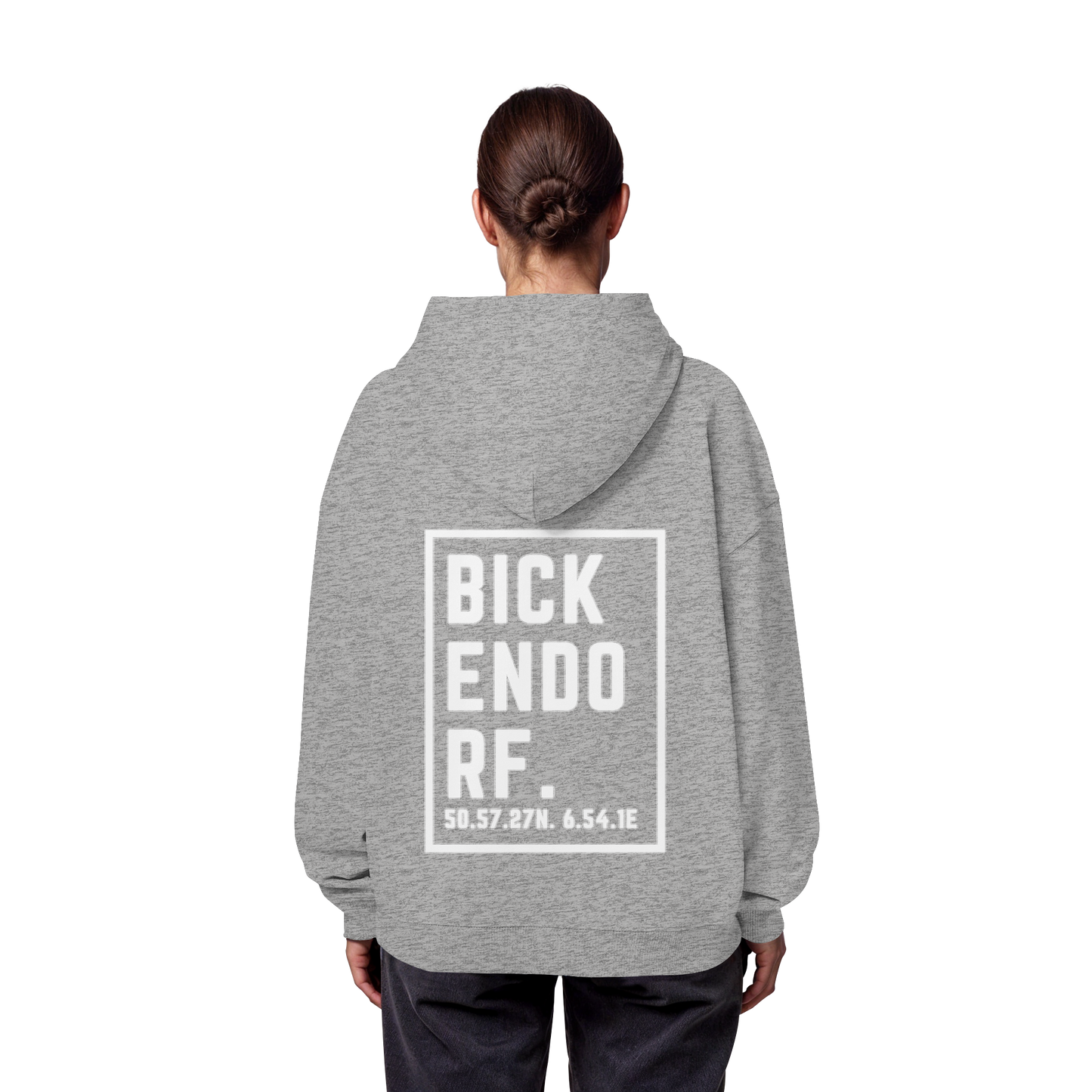Bickendorf Koordinaten (großer Druck auf dem Rücken) - Organic Oversize Hoodie