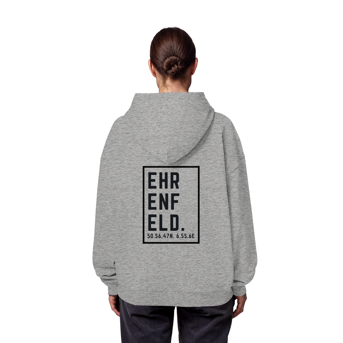 Ehrenfeld Koordinaten (großer Druck auf dem Rücken) - Organic Oversize Hoodie