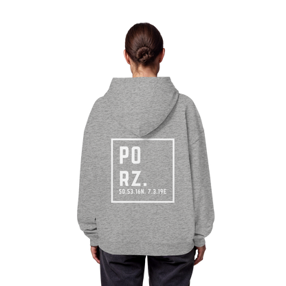 Porz Koordinaten (großer Druck Rücken) - Organic Oversize Hoodie