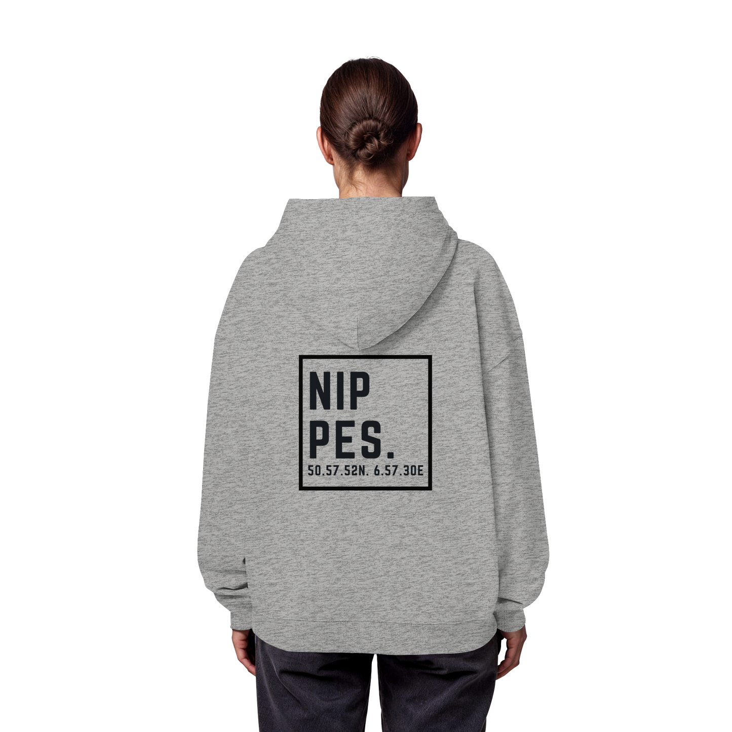 Nippes Koordinaten (großer Druck auf dem Rücken) - Organic Oversize Hoodie
