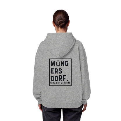 Müngersdorf Koordinaten (großer Druck auf dem Rücken) - Organic Oversize Hoodie