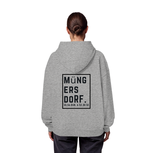 Müngersdorf Koordinaten (großer Druck auf dem Rücken) - Organic Oversize Hoodie