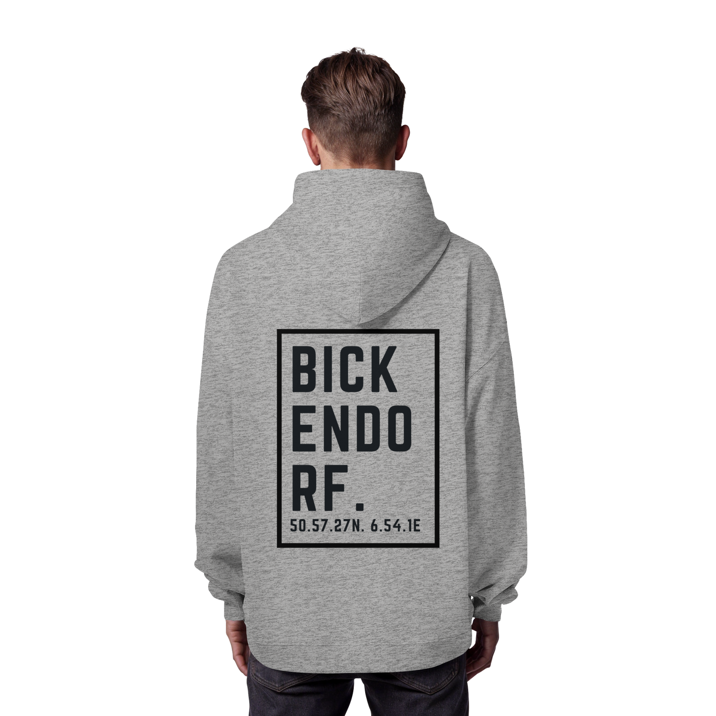 Bickendorf Koordinaten (großer Druck auf dem Rücken) - Organic Oversize Hoodie