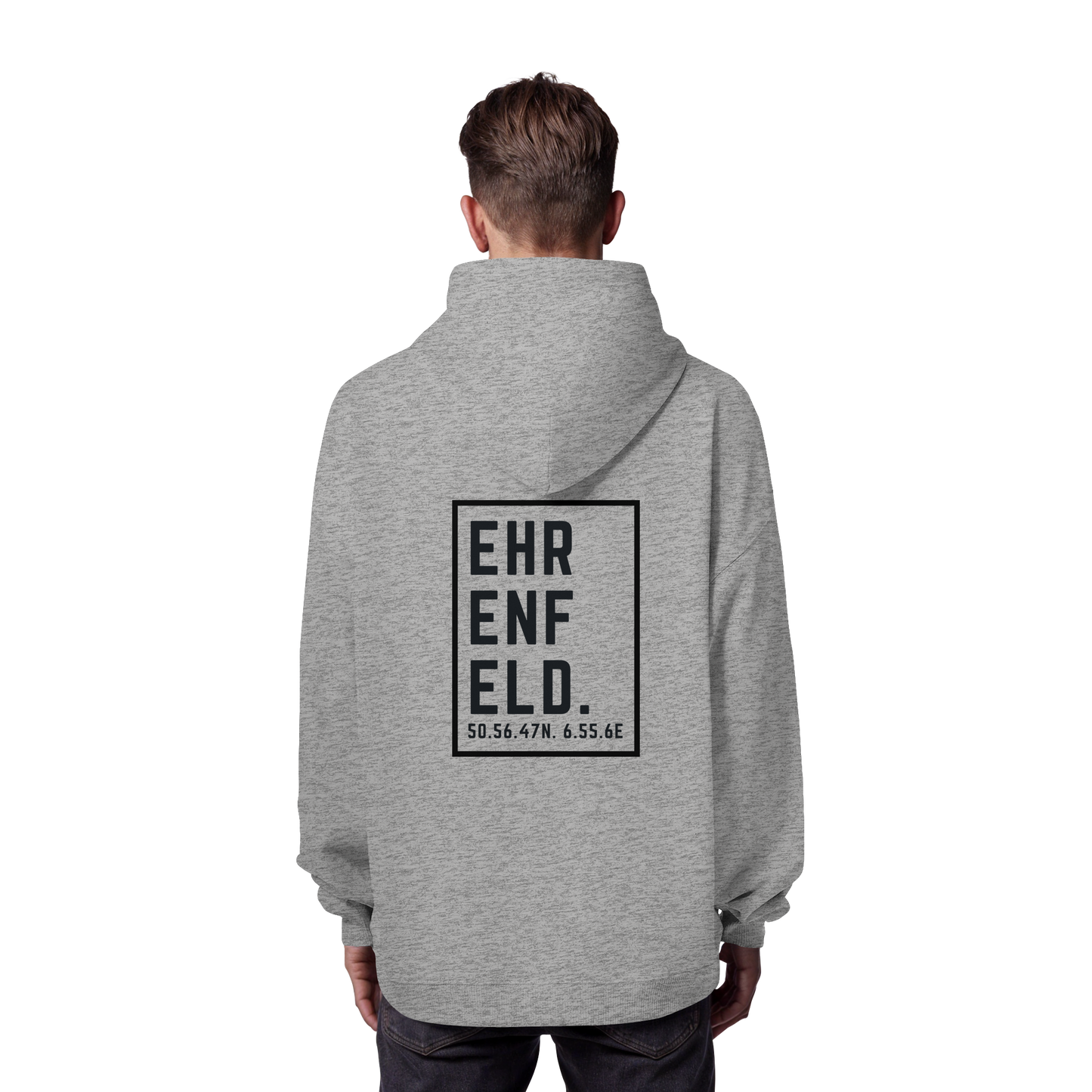 Ehrenfeld Koordinaten (großer Druck auf dem Rücken) - Organic Oversize Hoodie